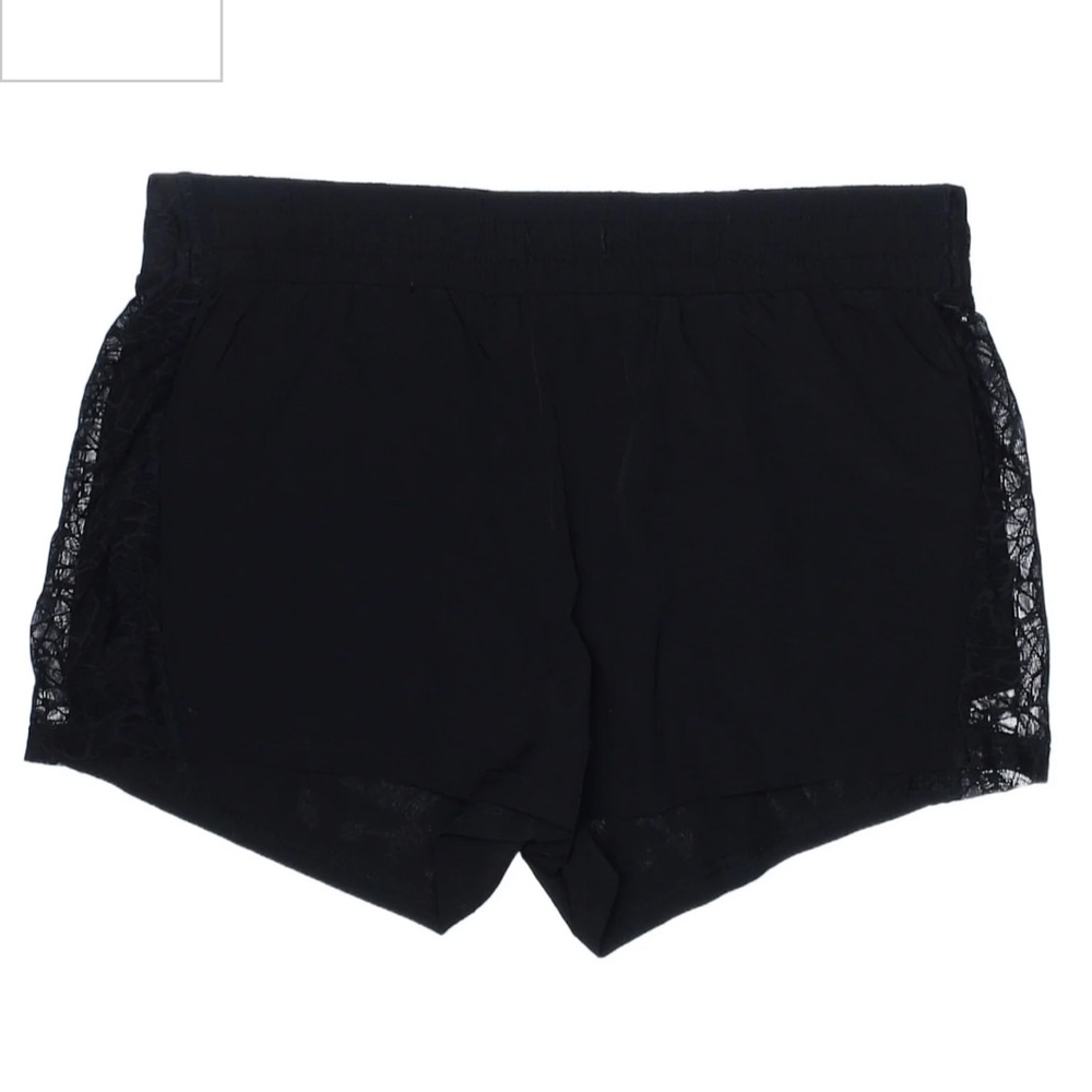 Fabletics I Black Running Shorts Side Mesh Stripes